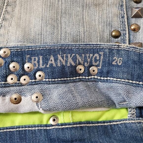 Blank NYC Studded Cut off High Rise Jean Shorts 26 Grunge punk - Picture 11 of 12